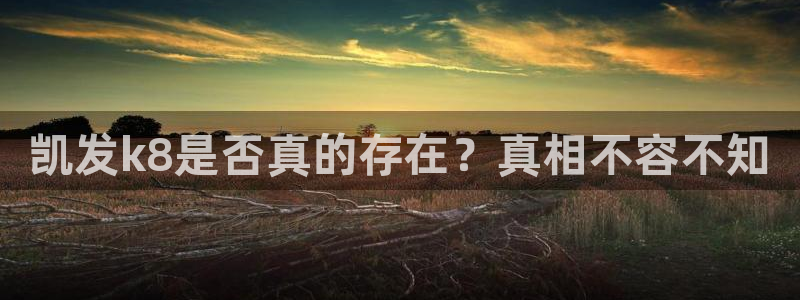 壹号电子娱乐app下载：凯发k8是否真的存在？真相不容不知