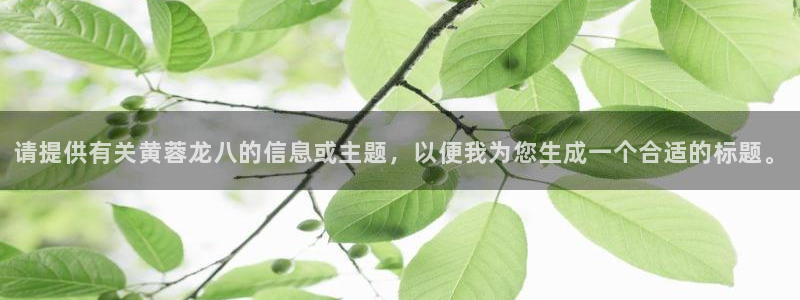 华信娱乐官网下载：请提供有关黄蓉龙八的信息或主题，以便我为您生成一个合适的标题。